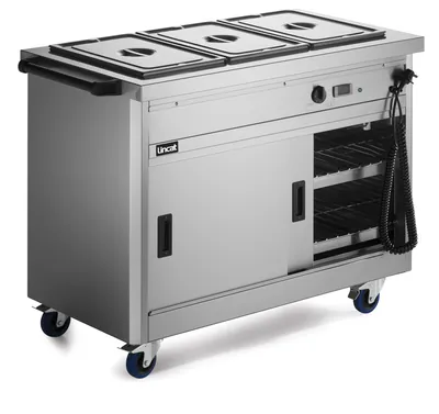Lincat Panther 670 Series Free-standing Hot Cupboard - Bain Marie Top - 3GN - W 1205 mm